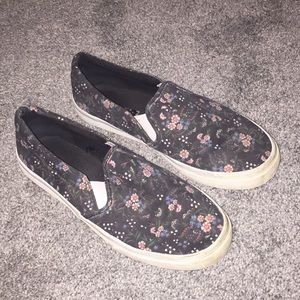 floral slip-on shoes